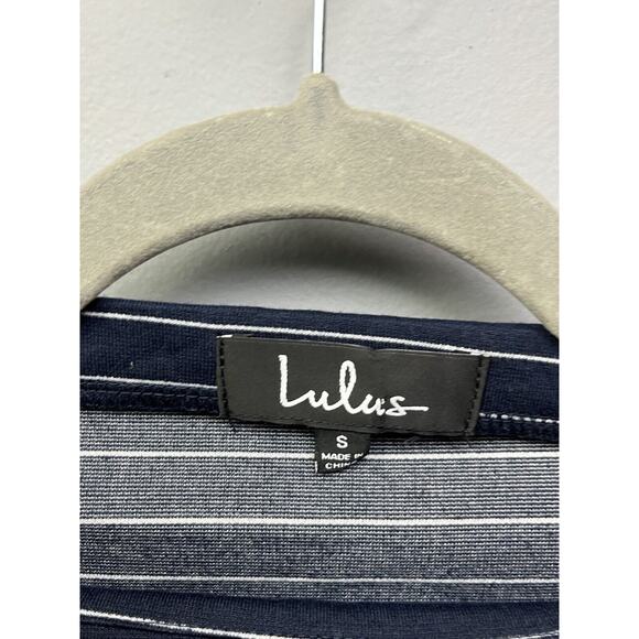 Lulus Pencil Dress‎ Womens Size Small Navy White Striped Short Sleeves NEW - Picture 3 of 6